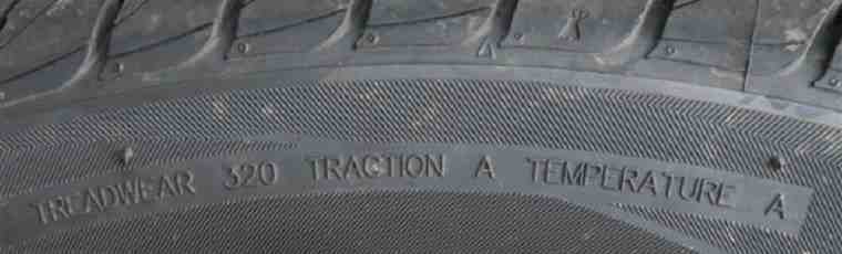 close up of tyre sidewall