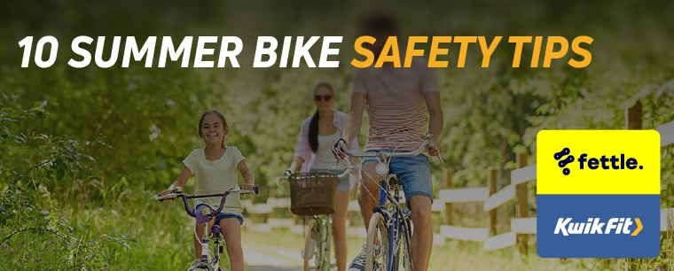 A family on bicycles