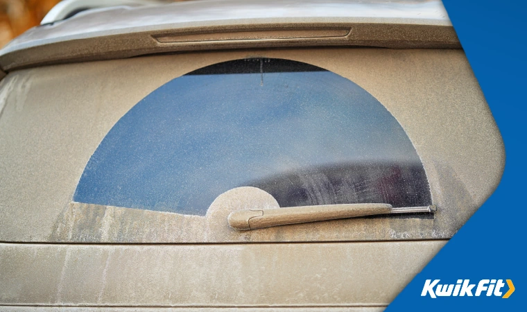 dirty rear window and wipe mark