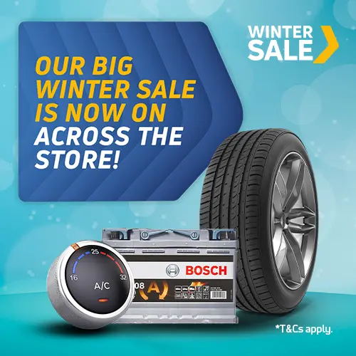 Grab a bargain in our Winter Sale! Great deals on tyres, servicing, batteries and more! 